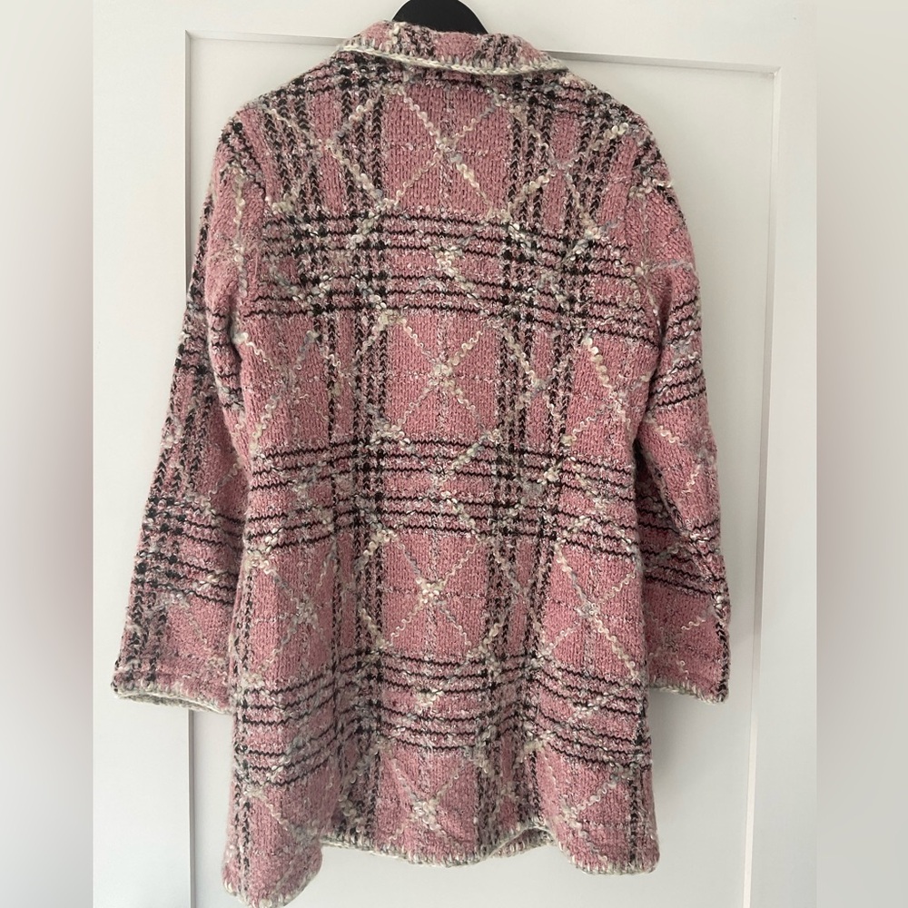 Sigrid Olsen Pink and Black Plaid Boucle Jacket/Coat - Picture 2 of 8
